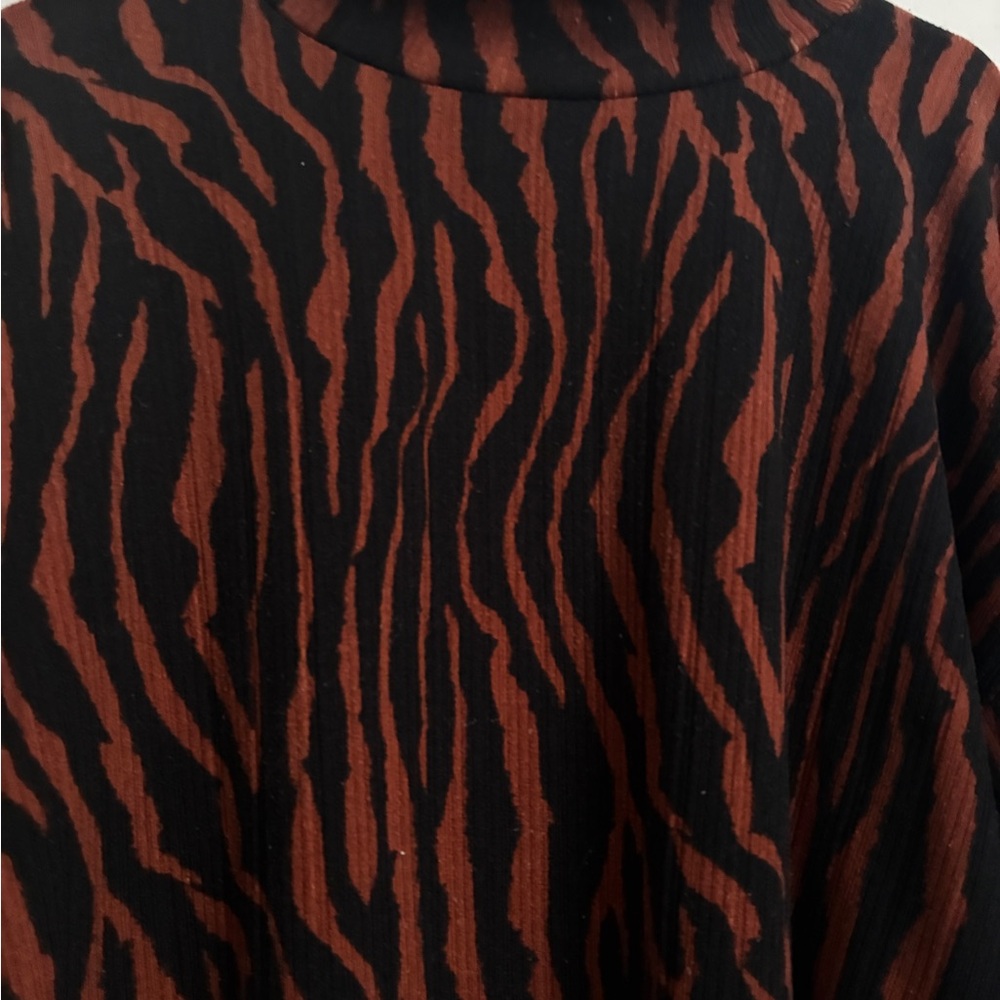 Brown and Black Animal Print Top
